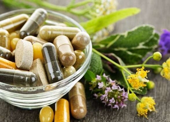 Herbs and tablets for the treatment of prostatitis.