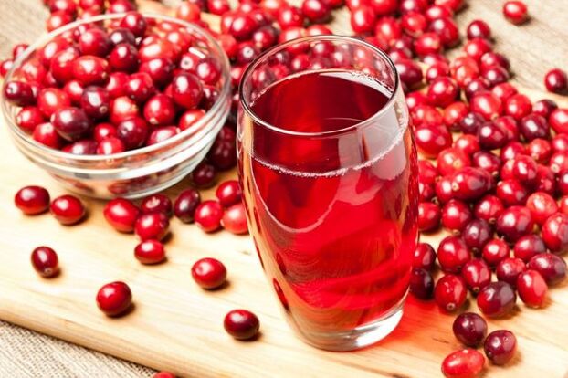 With prostatitis, cranberry juice is useful - a delicious source of vitamins. 
