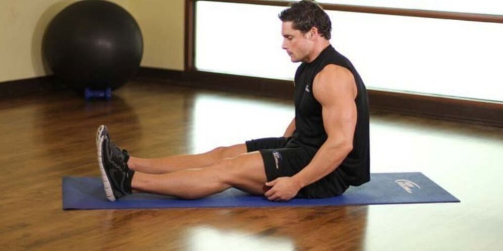 A man performing exercises to help relieve inflammation of the prostate. 